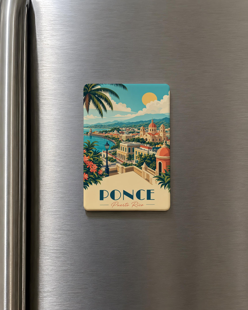 Ponce Puerto Rico Fridge Magnet, Ponce PR Souvenir Magnet, Puerto Rico Travel Gift, Caribbean Island Keepsake Magnet