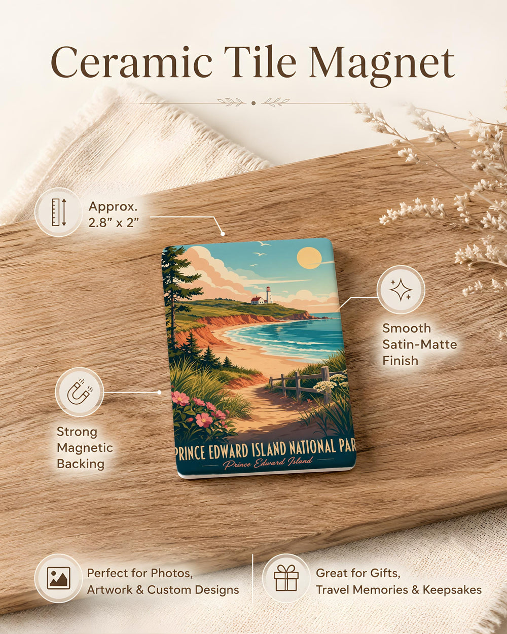 Prince Edward Island National Park Fridge Magnet, Canada Coastal Park Souvenir Magnet, PEI Travel Gift, Nature Landmark Magnet