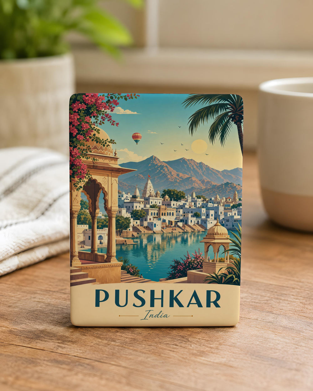Pushkar India Fridge Magnet, Pushkar Rajasthan Souvenir Magnet, India Travel Gift, Pushkar City Landmark Keepsake Magnet