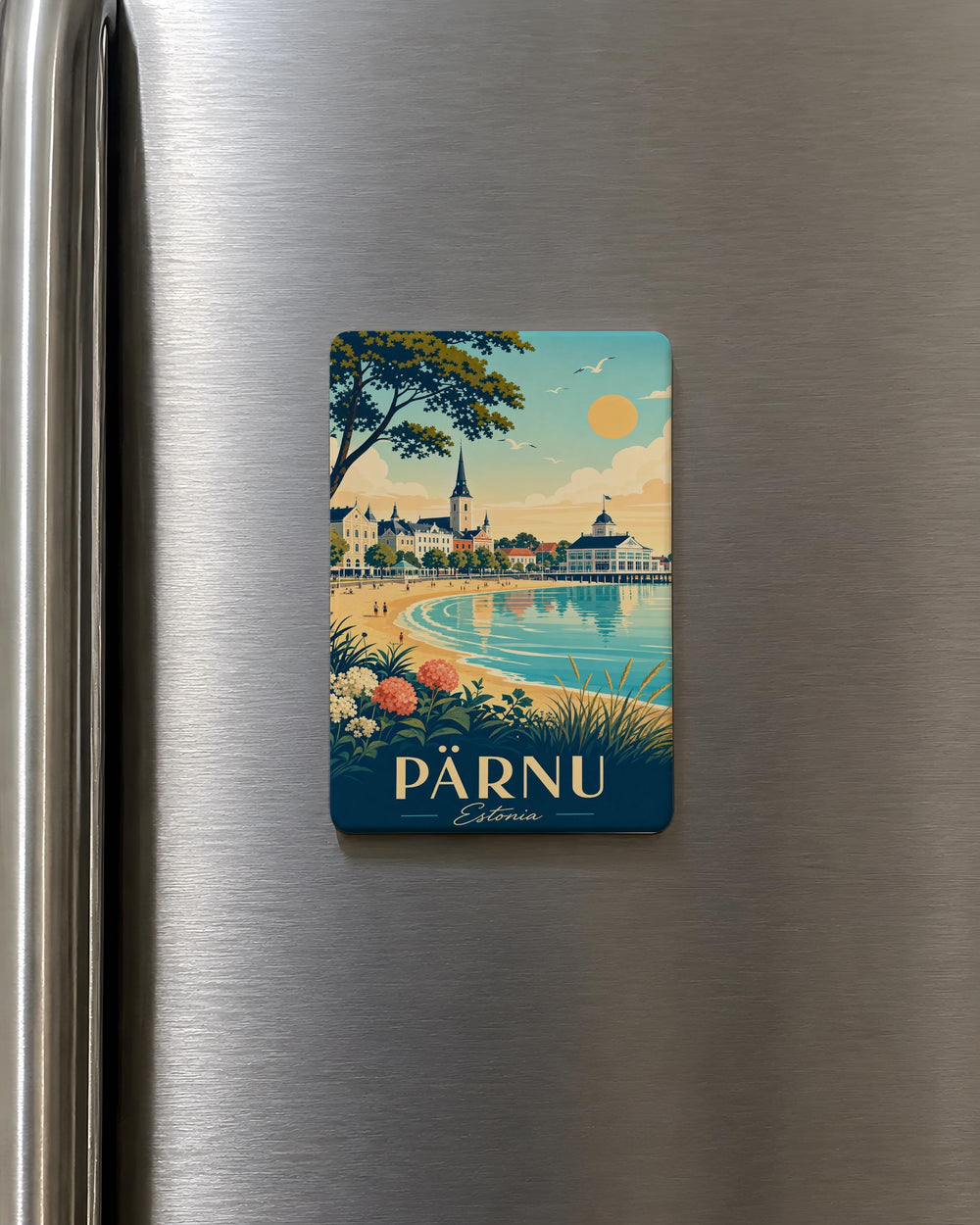Pärnu Estonia Fridge Magnet, Pärnu Souvenir Magnet, Estonia Travel Gift, Pärnu City Landmark Keepsake Magnet