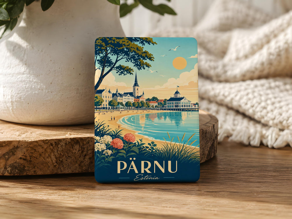 Pärnu Estonia Fridge Magnet, Pärnu Souvenir Magnet, Estonia Travel Gift, Pärnu City Landmark Keepsake Magnet
