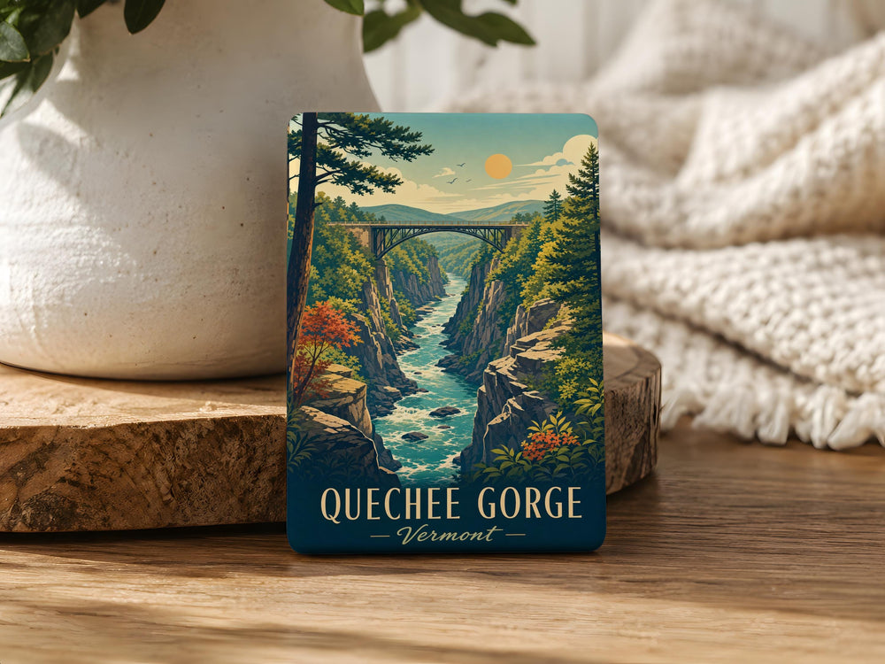 Quechee Gorge Fridge Magnet, Vermont Gorge Souvenir Magnet, Quechee State Park Travel Keepsake Magnet