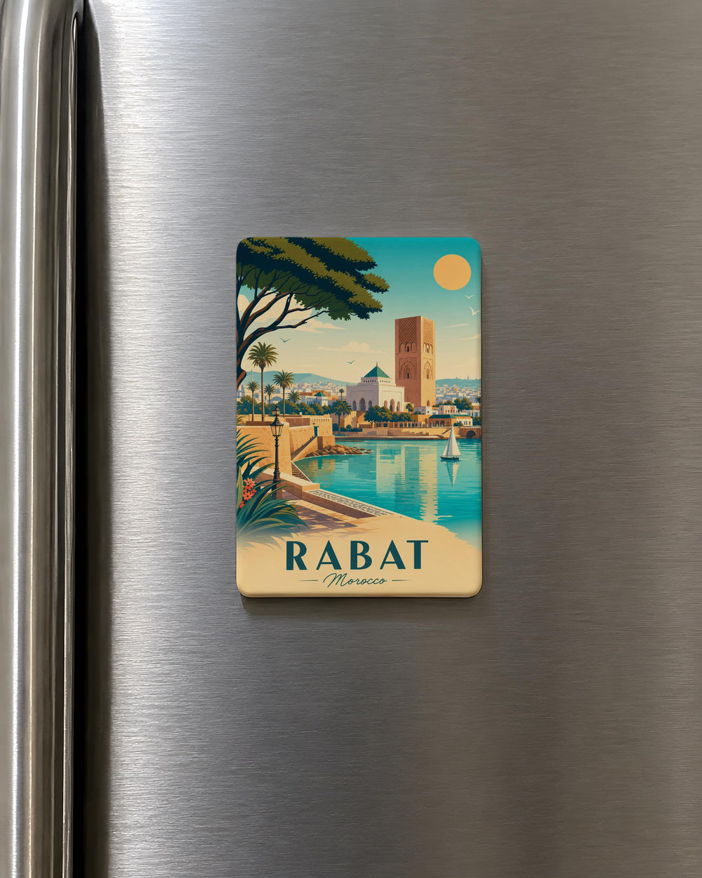 Rabat Morocco Fridge Magnet, Rabat Souvenir Magnet, Morocco Travel Gift, Rabat City Landmark Keepsake Magnet