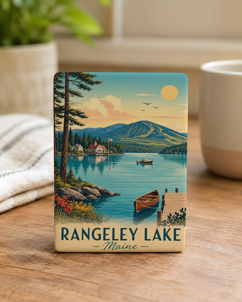 Rangeley Lake Maine Fridge Magnet, Rangeley Lakes Region Souvenir, Maine Vacation Keepsake, Lake House Cabin Decor Magnet