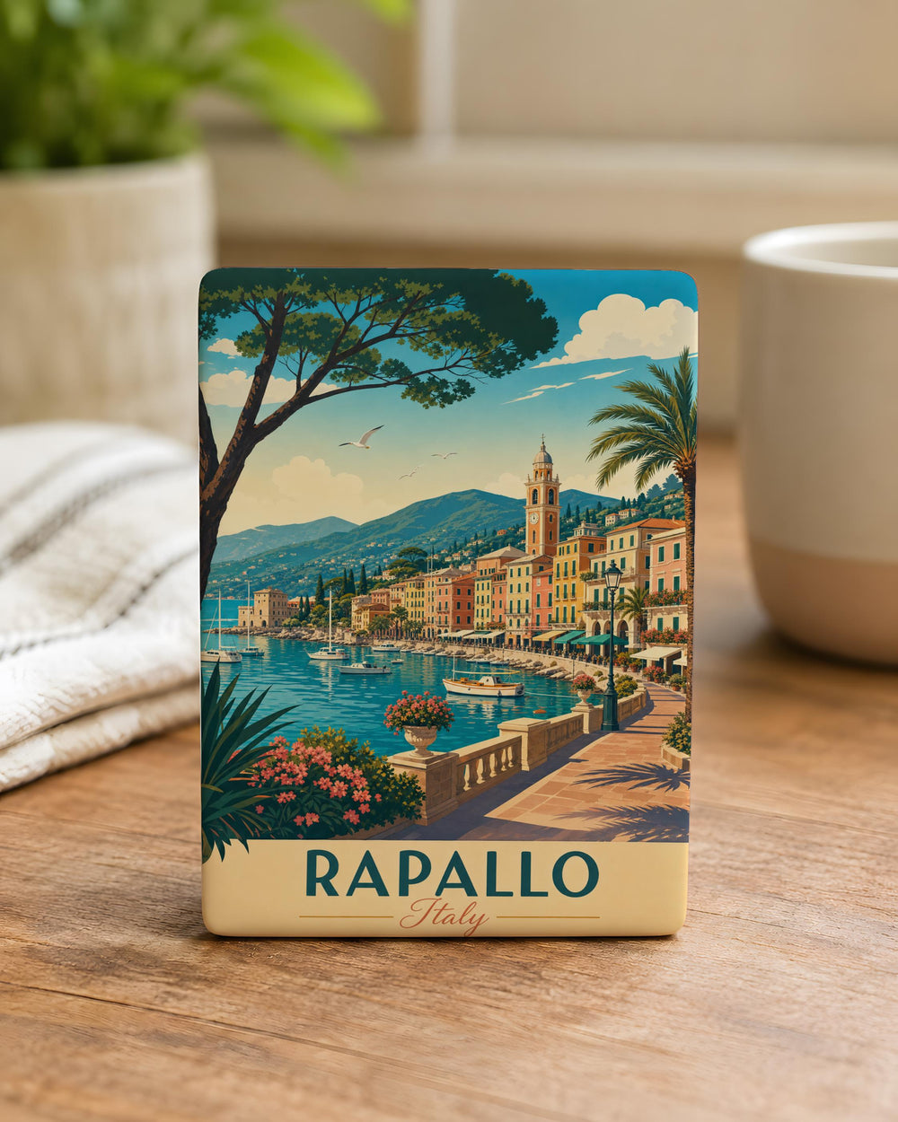 Rapallo Italy Fridge Magnet, Rapallo Liguria Souvenir Magnet, Italian Riviera Travel Gift, Rapallo Coastal Town Keepsake Magnet