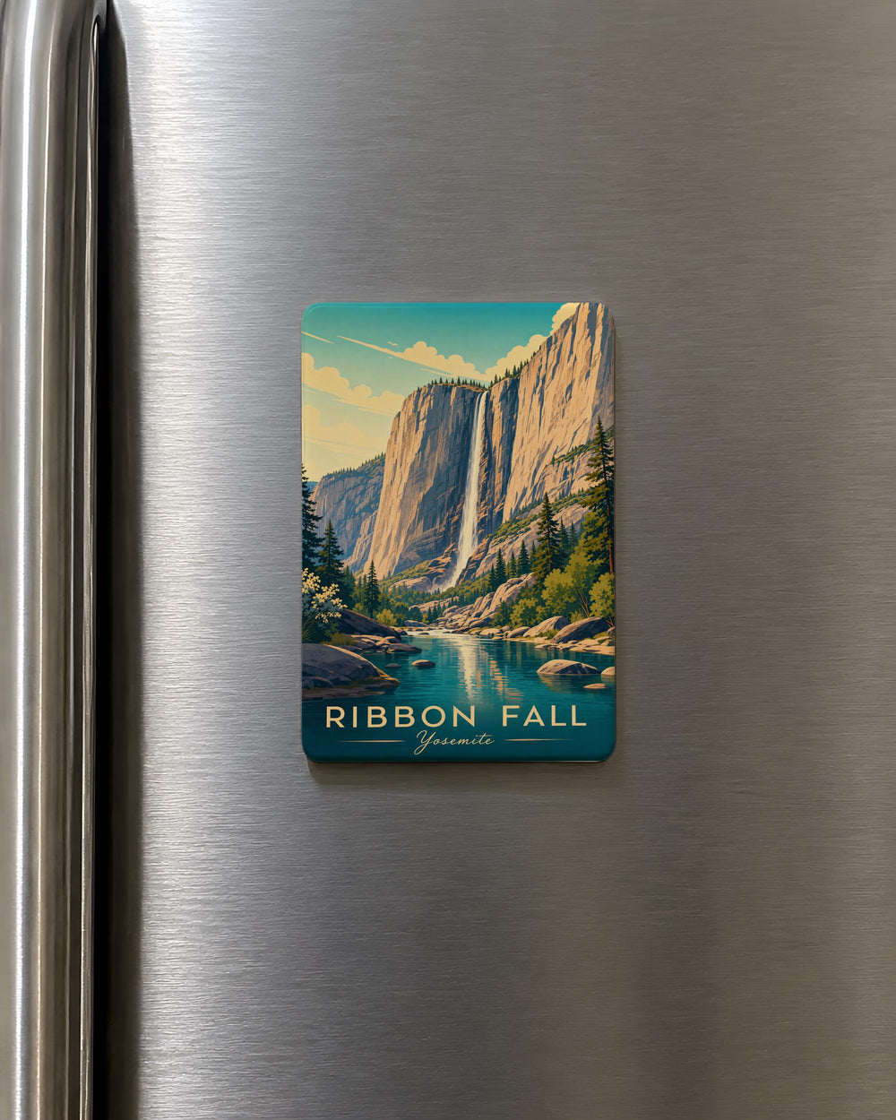 Ribbon Fall Yosemite National Park Fridge Magnet, Waterfall Landmark Souvenir Magnet, California Travel Gift