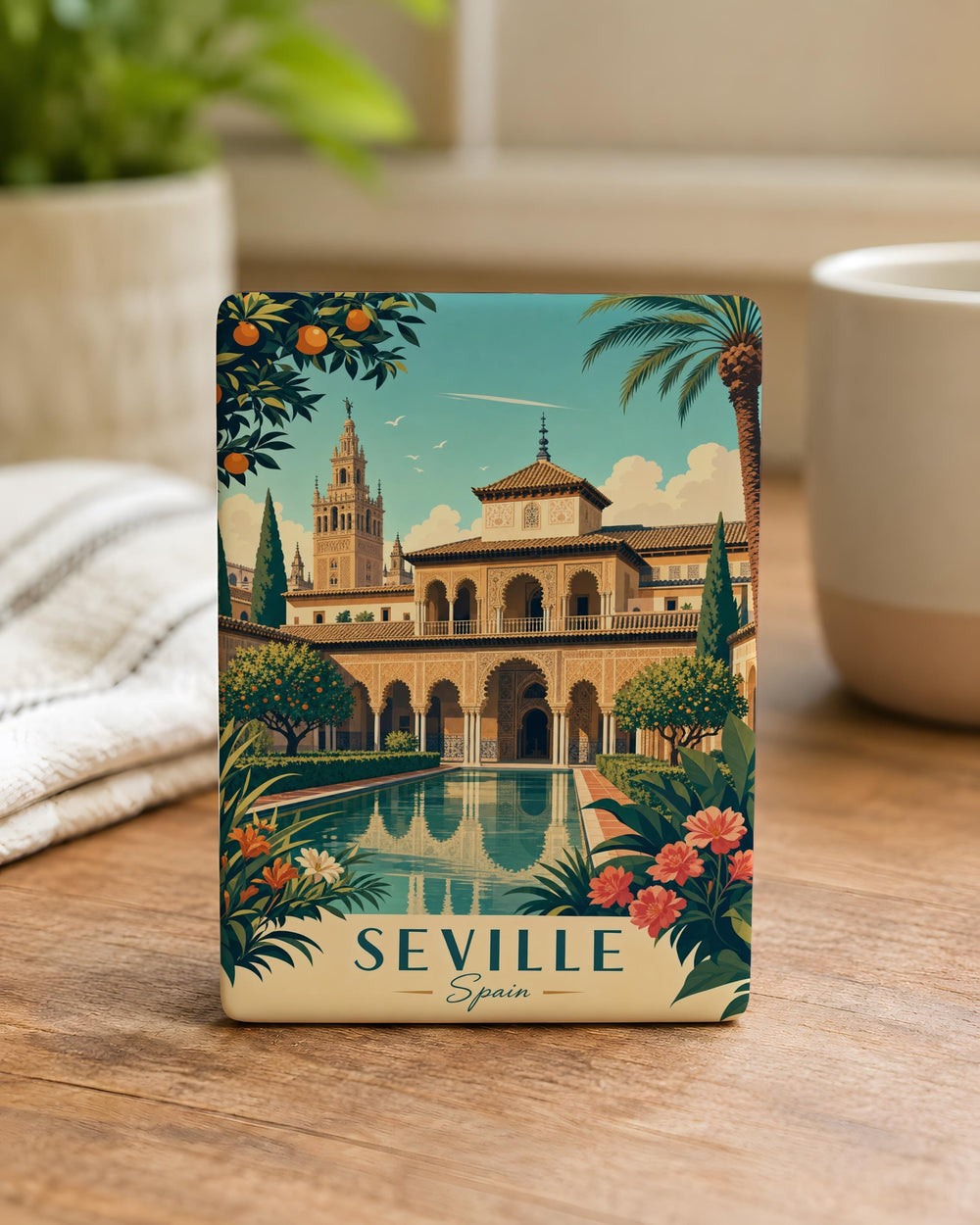 Royal Alcázar of Seville Fridge Magnet, Spain Palace Landmark Souvenir Magnet, Seville Travel Gift, Andalusia Keepsake Magnet
