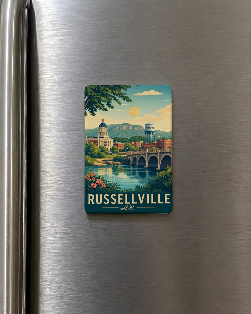 Russellville AR Fridge Magnet, Arkansas Souvenir Magnet, Russellville Arkansas Travel Gift, Hometown Keepsake, City Name Magnet