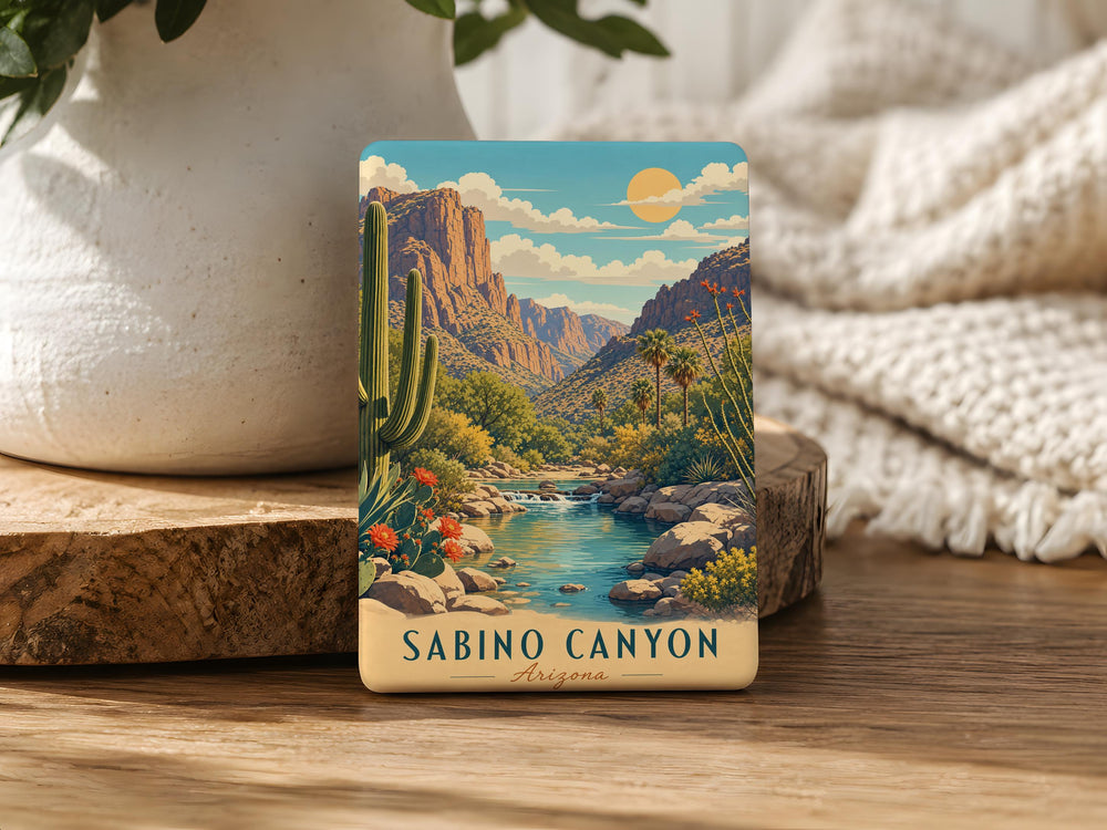 Sabino Canyon Fridge Magnet, Tucson Arizona Souvenir Magnet, Desert Canyon Landscape Travel Gift, Southwest Nature Keepsake