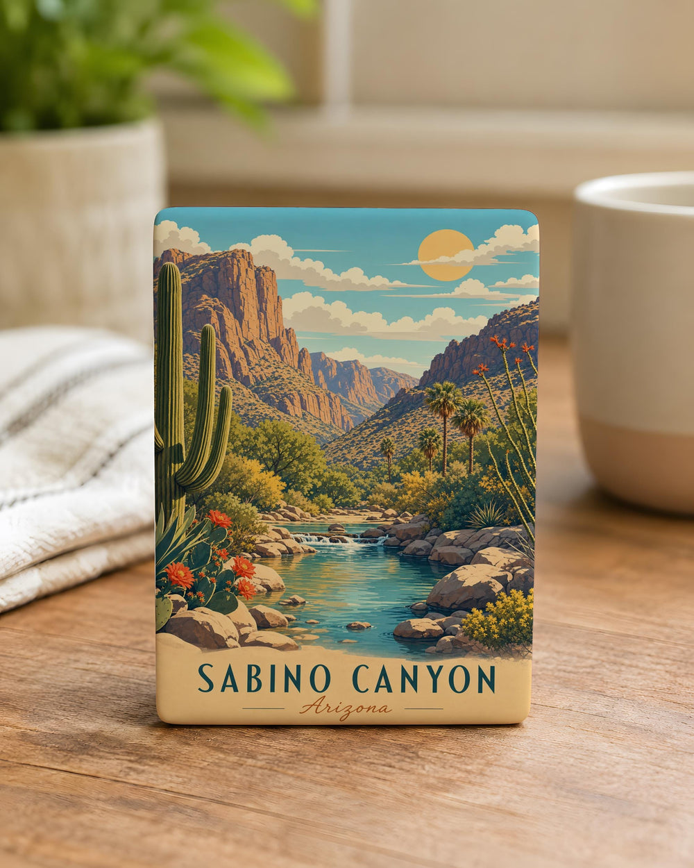 Sabino Canyon Fridge Magnet, Tucson Arizona Souvenir Magnet, Desert Canyon Landscape Travel Gift, Southwest Nature Keepsake