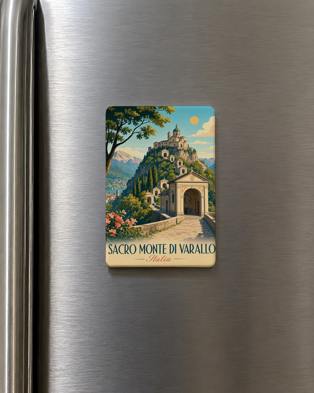 Sacro Monte di Varallo Fridge Magnet, Varallo Sesia Italy Pilgrimage Site Souvenir Magnet, Sacred Mountain Landmark Magnet