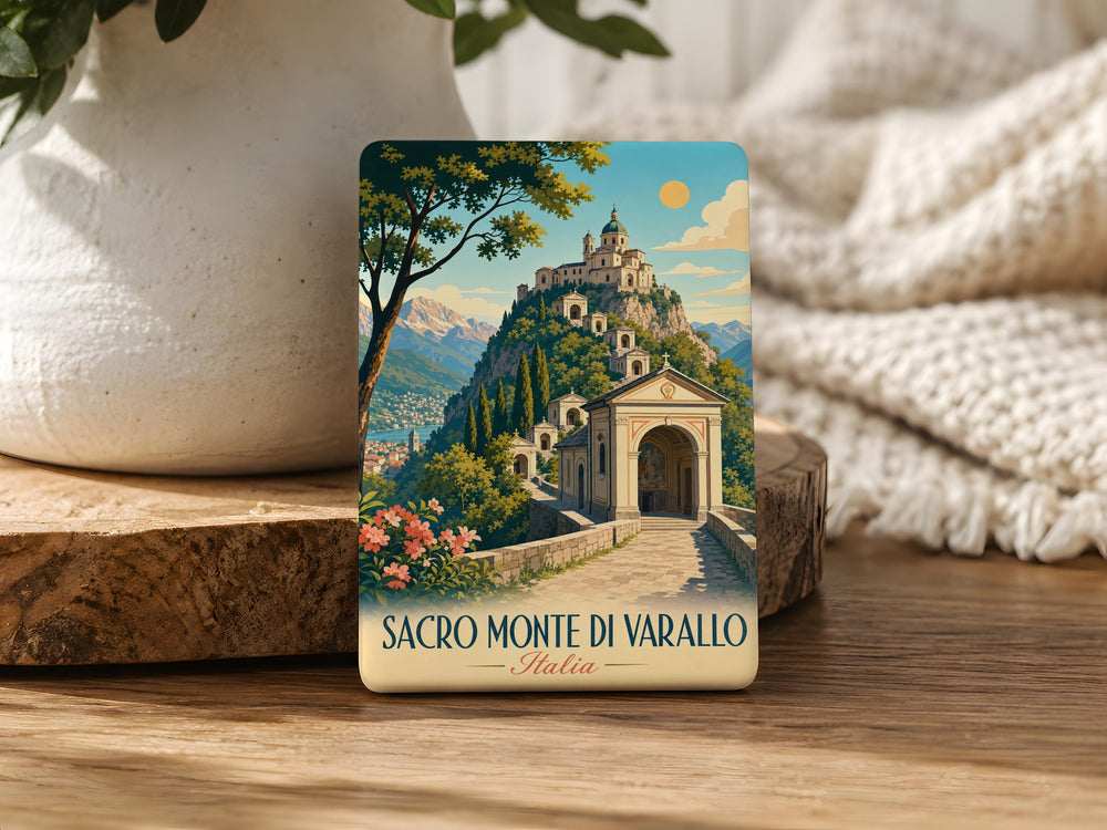 Sacro Monte di Varallo Fridge Magnet, Varallo Sesia Italy Pilgrimage Site Souvenir Magnet, Sacred Mountain Landmark Magnet
