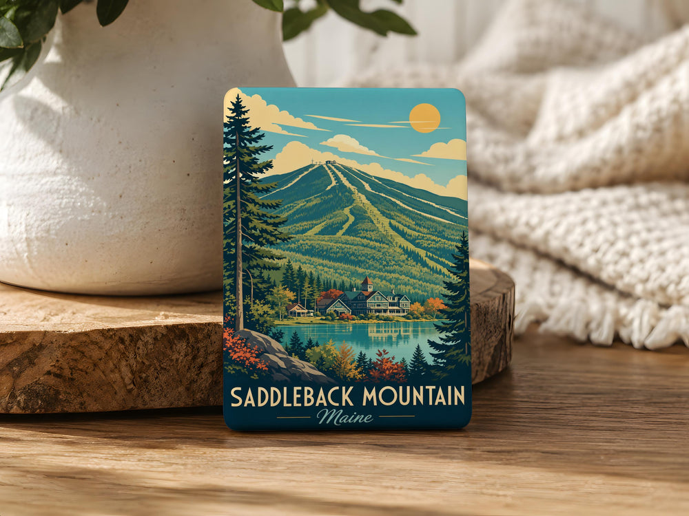 Saddleback Mountain Maine Fridge Magnet, Rangeley Lakes Region Souvenir Magnet, Maine Mountain Travel Keepsake Magnet