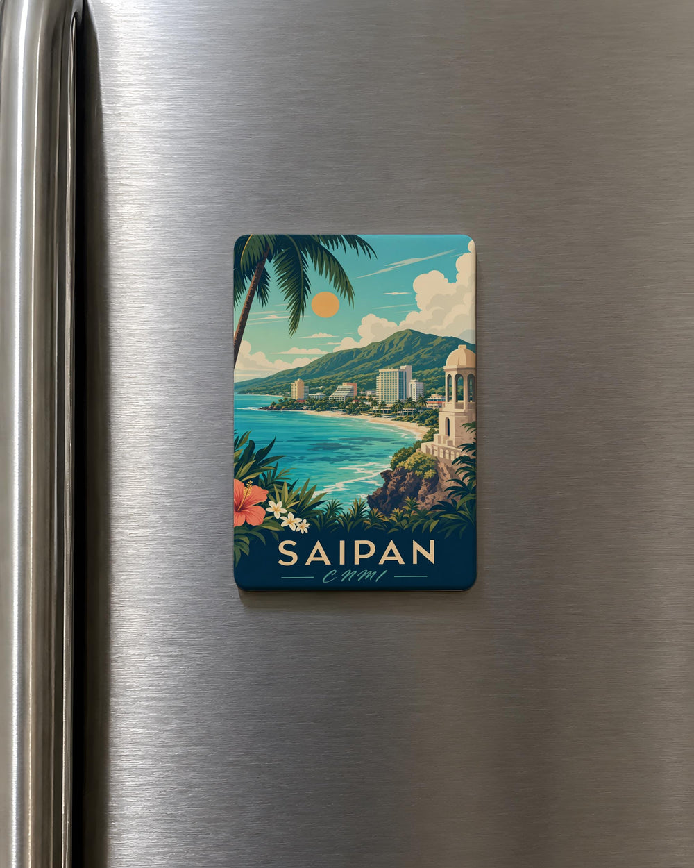 Saipan CNMI Fridge Magnet, Northern Mariana Islands Souvenir Magnet, Saipan Island Travel Keepsake Gift