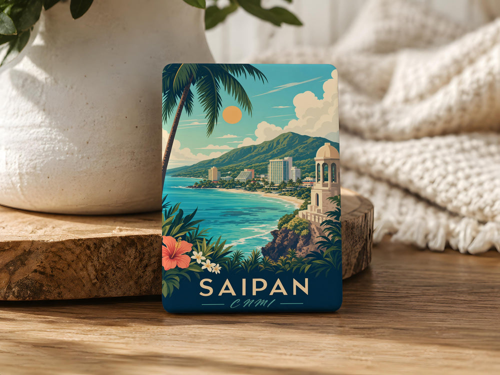 Saipan CNMI Fridge Magnet, Northern Mariana Islands Souvenir Magnet, Saipan Island Travel Keepsake Gift