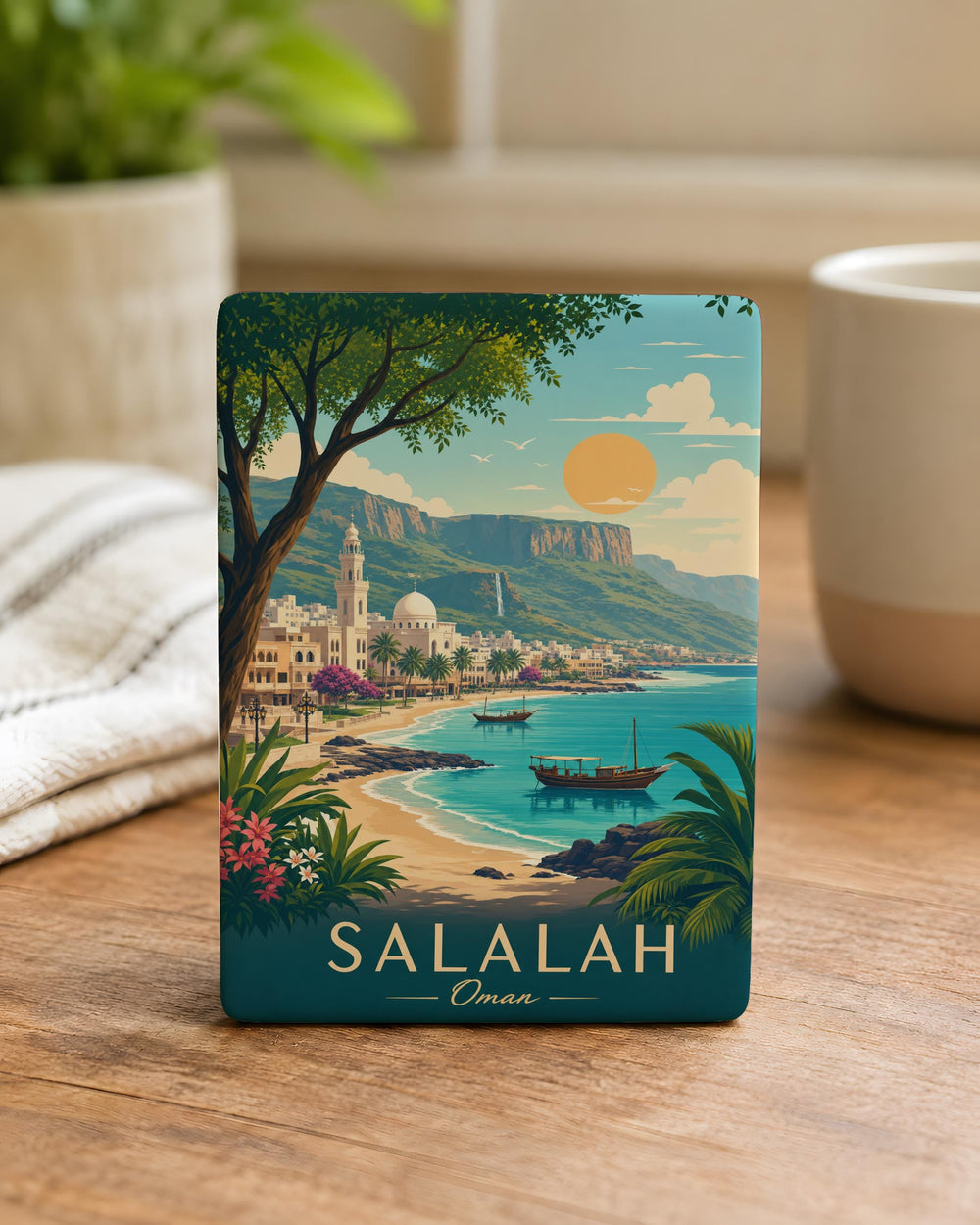 Salalah Oman Fridge Magnet, Salalah Souvenir Magnet, Oman Travel Gift, Salalah City Landmark Magnet, Oman Keepsake Magnet