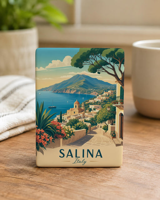 Salina Italy Fridge Magnet, Salina Island Souvenir, Aeolian Islands Travel Keepsake, Sicily Italy Vacation Memory Magnet