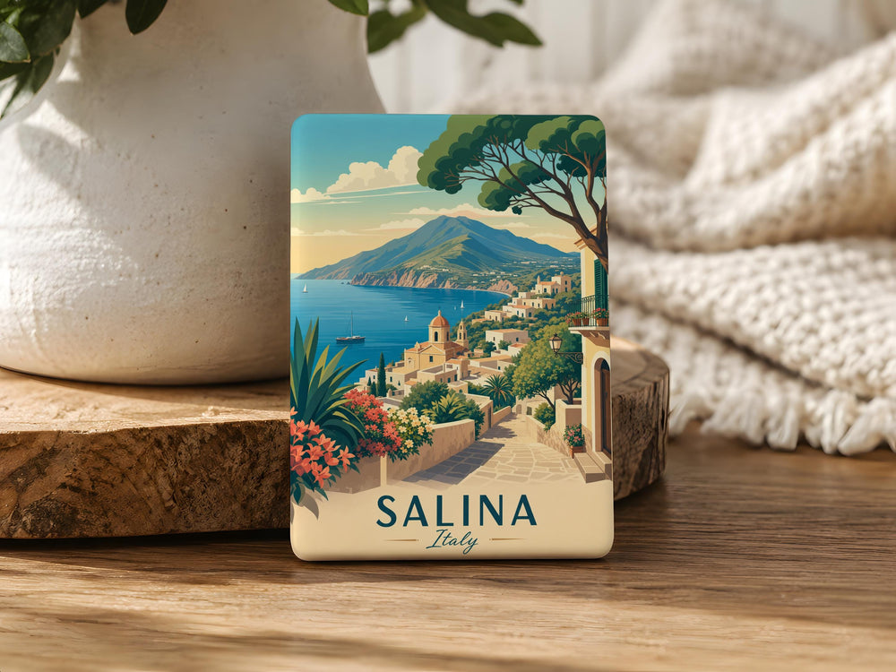 Salina Italy Fridge Magnet, Salina Island Souvenir, Aeolian Islands Travel Keepsake, Sicily Italy Vacation Memory Magnet