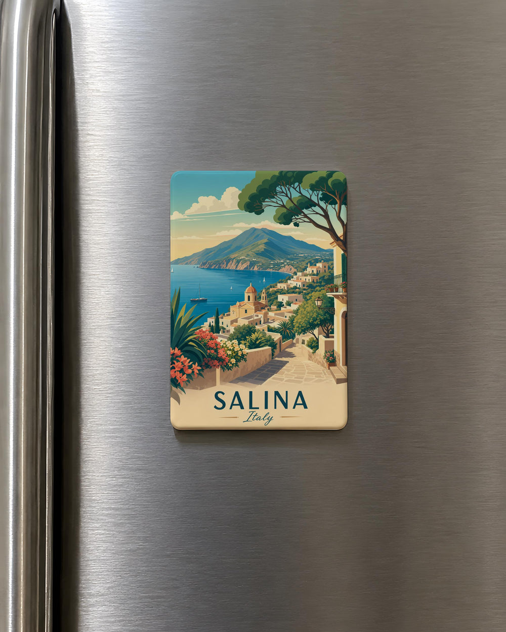 Salina Italy Fridge Magnet, Salina Island Souvenir, Aeolian Islands Travel Keepsake, Sicily Italy Vacation Memory Magnet