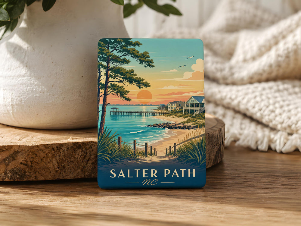 Salter Path NC Fridge Magnet, North Carolina Outer Banks Souvenir, Salter Path Coastal Town Keepsake Magnet