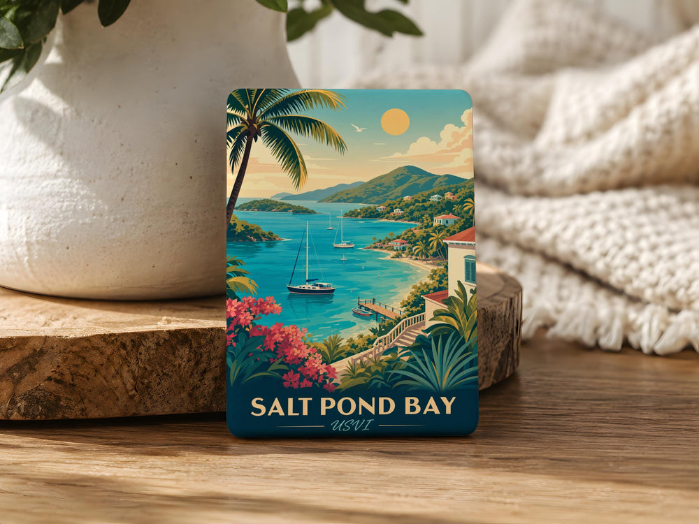 Salt Pond Bay USVI Fridge Magnet, St. John U.S. Virgin Islands Souvenir Magnet, Caribbean Beach Cove Travel Keepsake