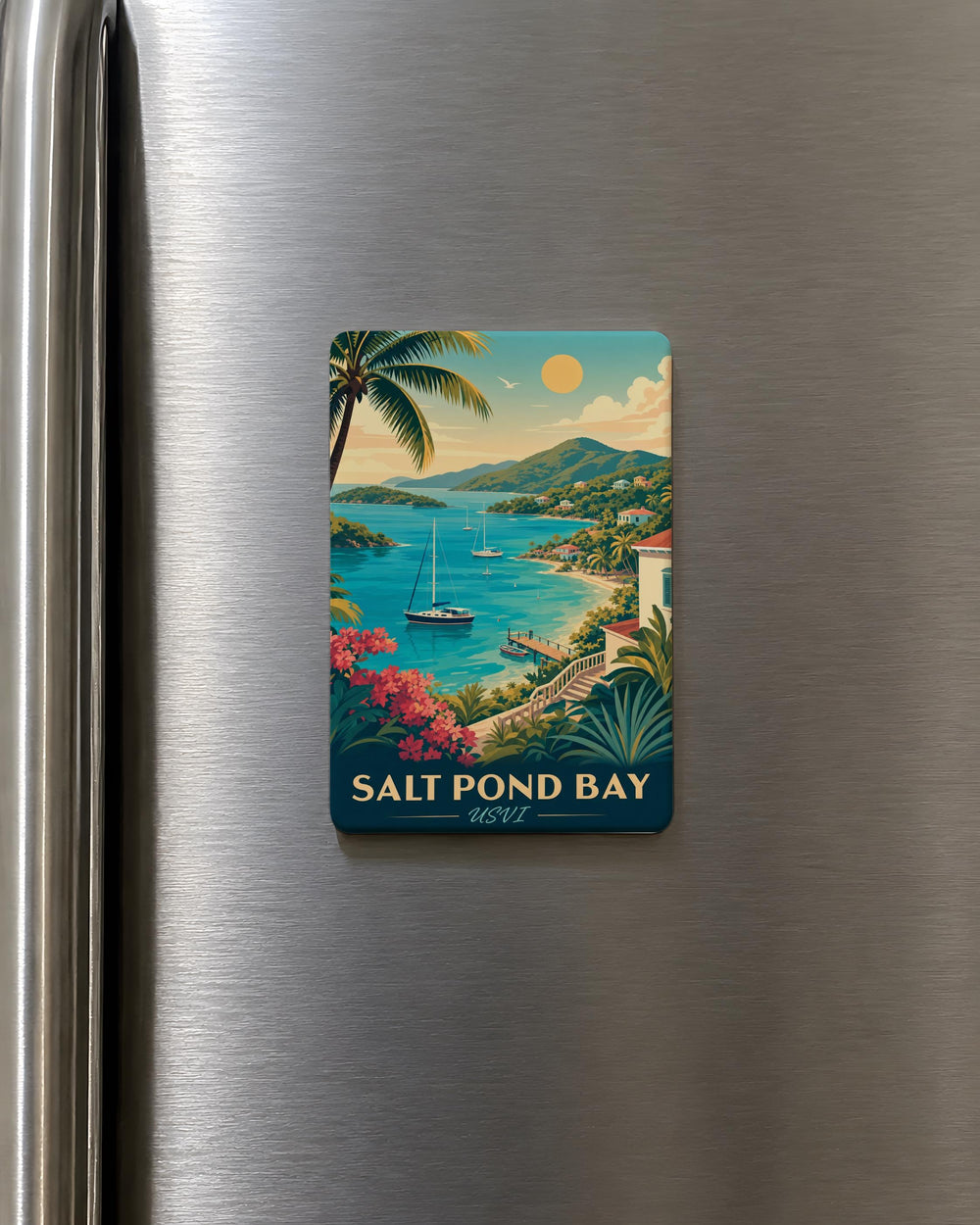 Salt Pond Bay USVI Fridge Magnet, St. John U.S. Virgin Islands Souvenir Magnet, Caribbean Beach Cove Travel Keepsake