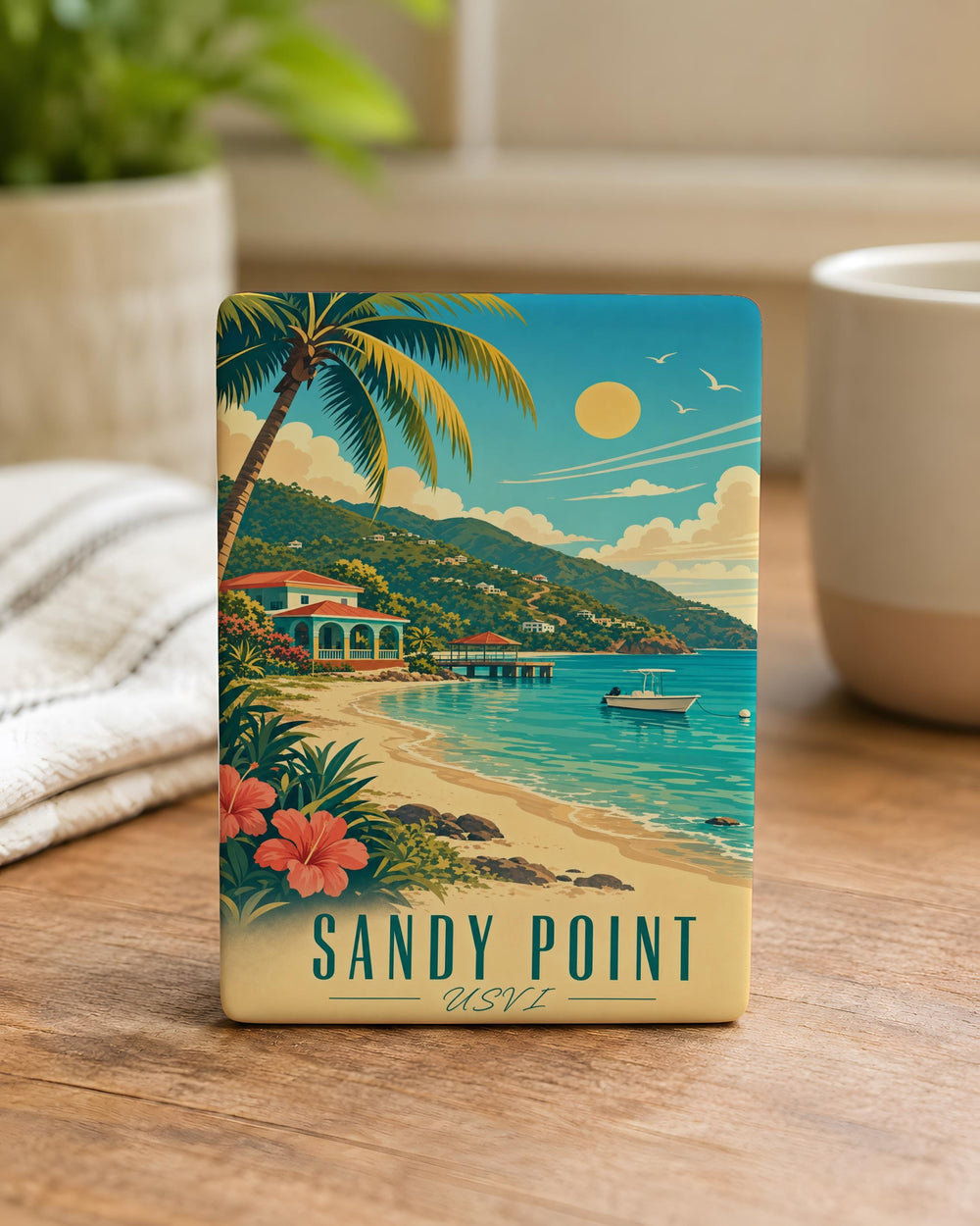 Sandy Point USVI Fridge Magnet, St Croix Beach Souvenir, Caribbean Island Travel Gift, Sea Turtle Nesting Sanctuary Keepsake