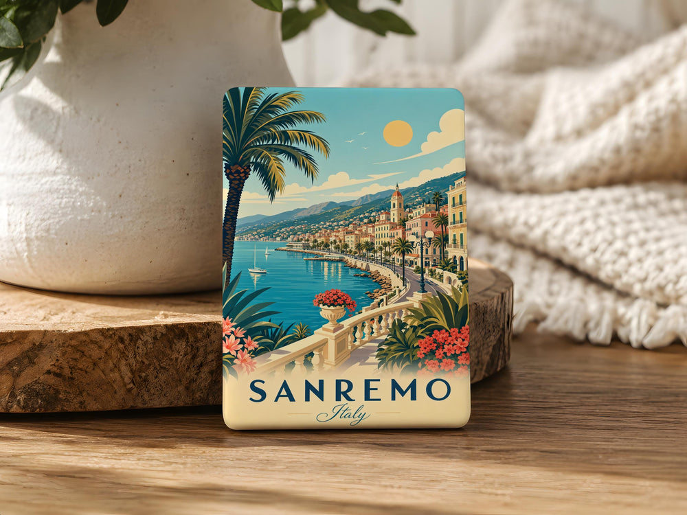 Sanremo Italy Fridge Magnet, Sanremo Souvenir Magnet, Italian Riviera Travel Gift, Liguria Italy Keepsake Magnet