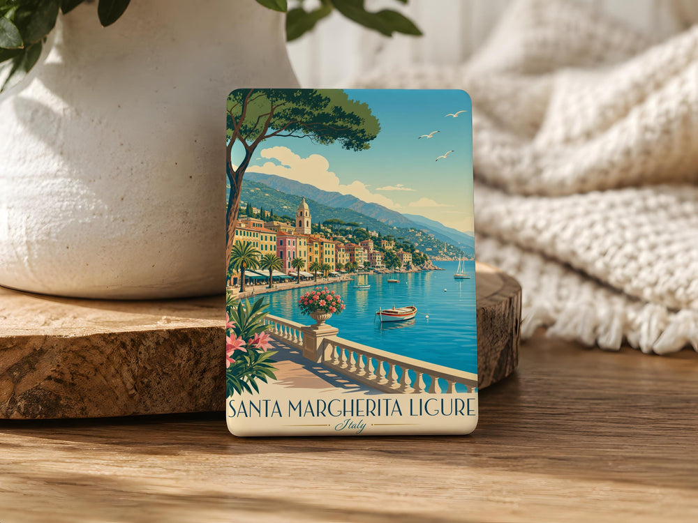 Santa Margherita Ligure Italy Fridge Magnet, Ligurian Riviera Travel Souvenir, Coastal Town Landmark Keepsake Magnet