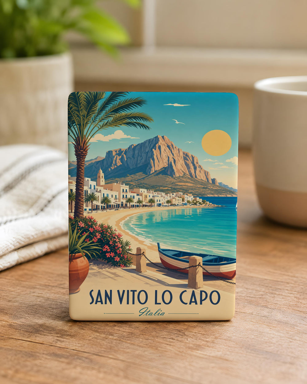 San Vito Lo Capo Italy Fridge Magnet, Sicilian Coastal Town Souvenir Magnet, Travel Gift Keepsake