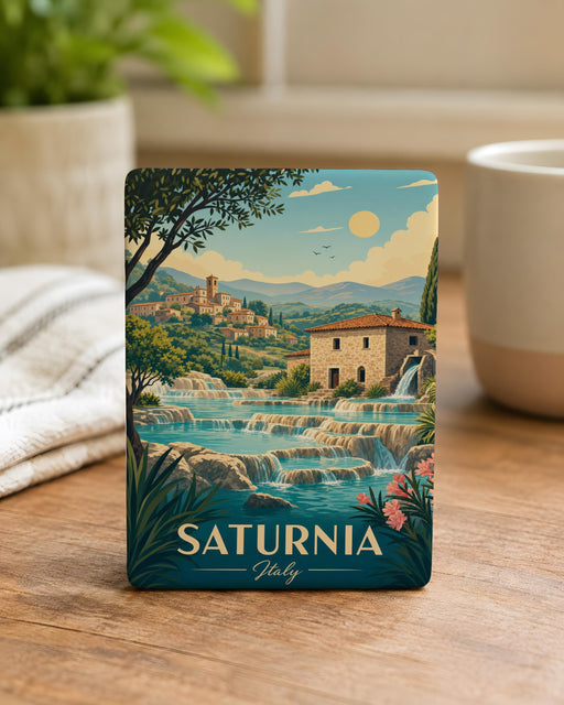 Saturnia Italy Fridge Magnet, Saturnia Hot Springs Souvenir Magnet, Tuscany Travel Keepsake, Cascate del Mulino Gift
