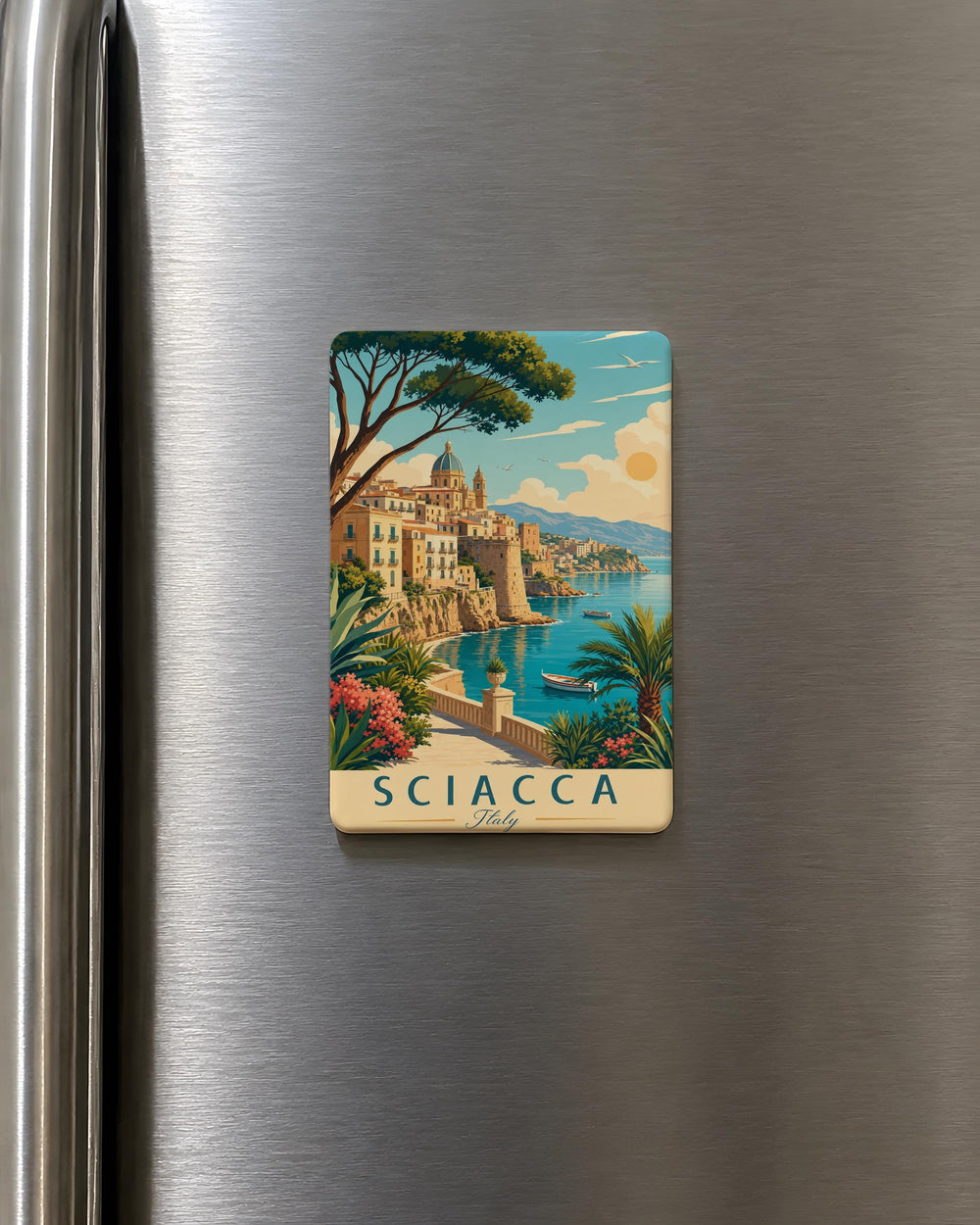 Sciacca Italy Fridge Magnet, Sicily Souvenir Magnet, Sciacca Travel Keepsake, Italian Coastal Town Magnet, Italy Gift