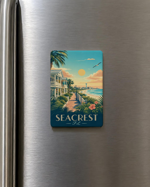 Seacrest FL Fridge Magnet, Seacrest Florida Souvenir Magnet, Beach Town Travel Keepsake, Coastal Vacation Gift