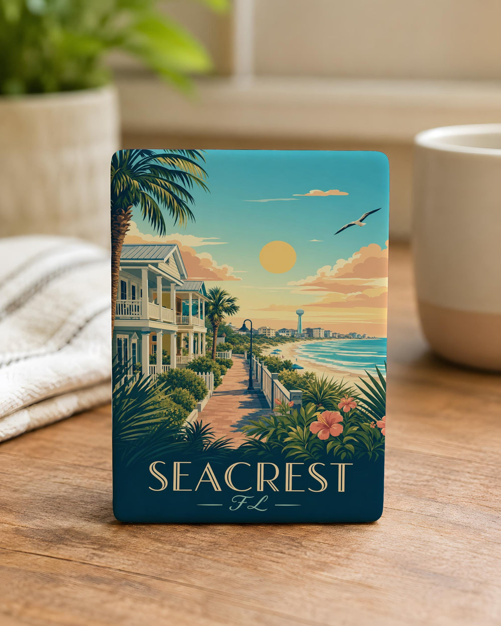 Seacrest FL Fridge Magnet, Seacrest Florida Souvenir Magnet, Beach Town Travel Keepsake, Coastal Vacation Gift