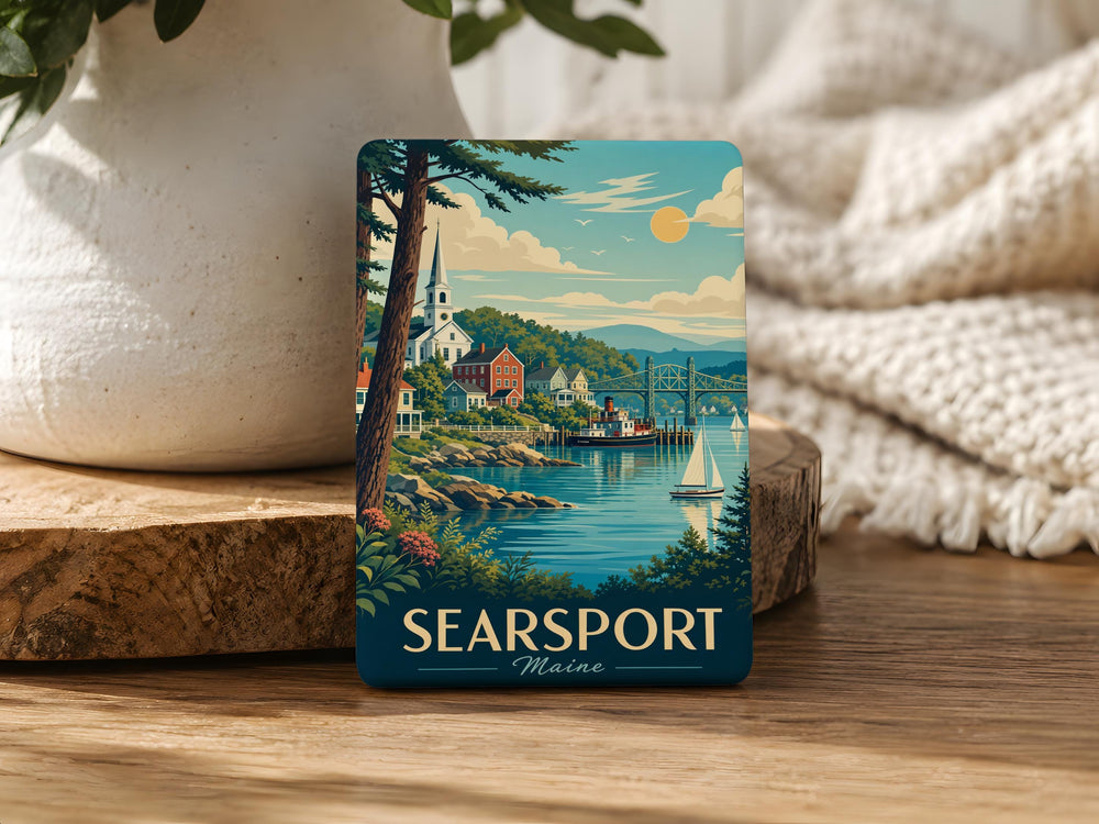 Searsport Maine Fridge Magnet, Searsport ME Souvenir Magnet, Maine Coastal Town Travel Keepsake Magnet