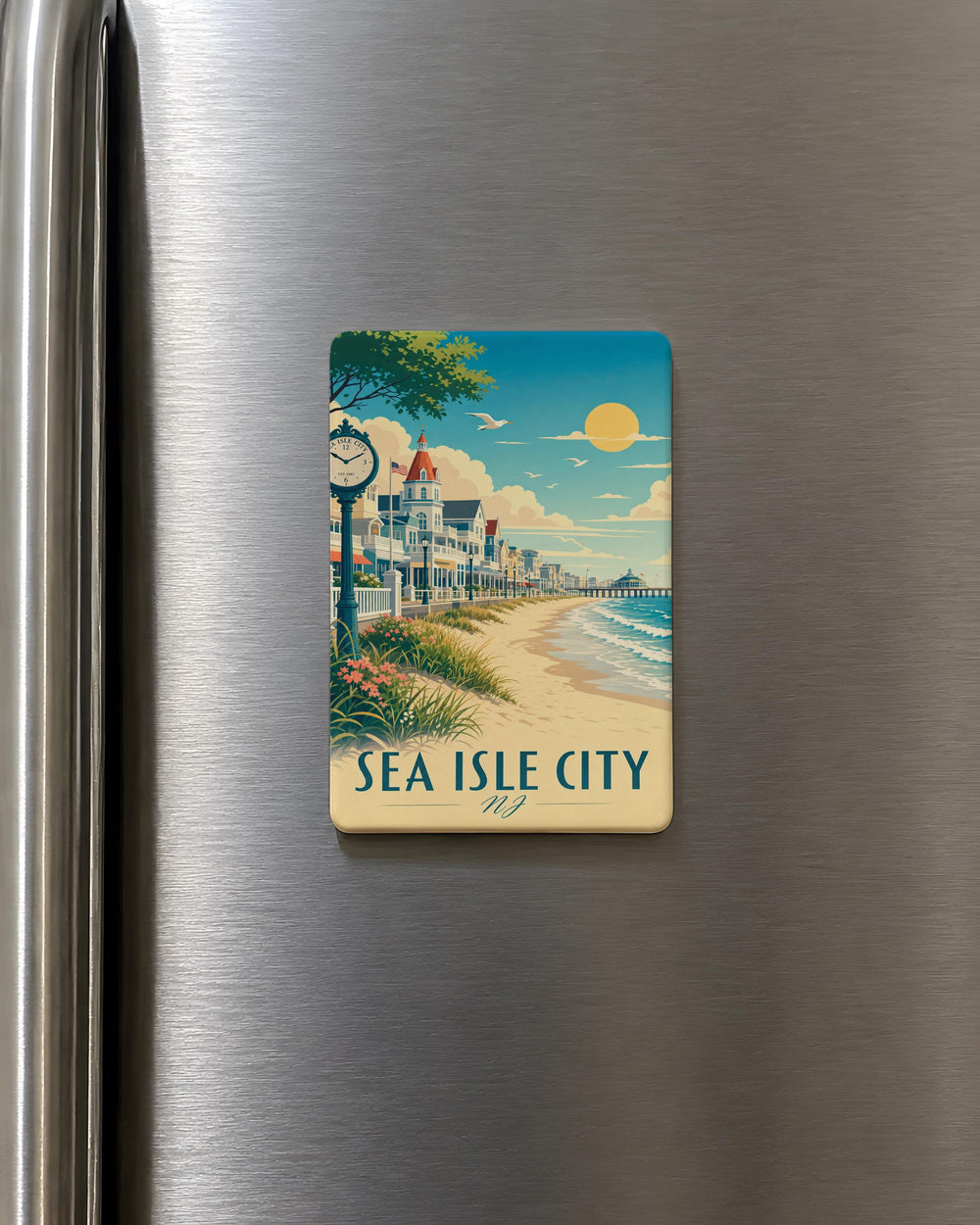 Sea Isle City NJ Fridge Magnet, New Jersey Beach Town Souvenir Magnet, Sea Isle City Vacation Keepsake Magnet