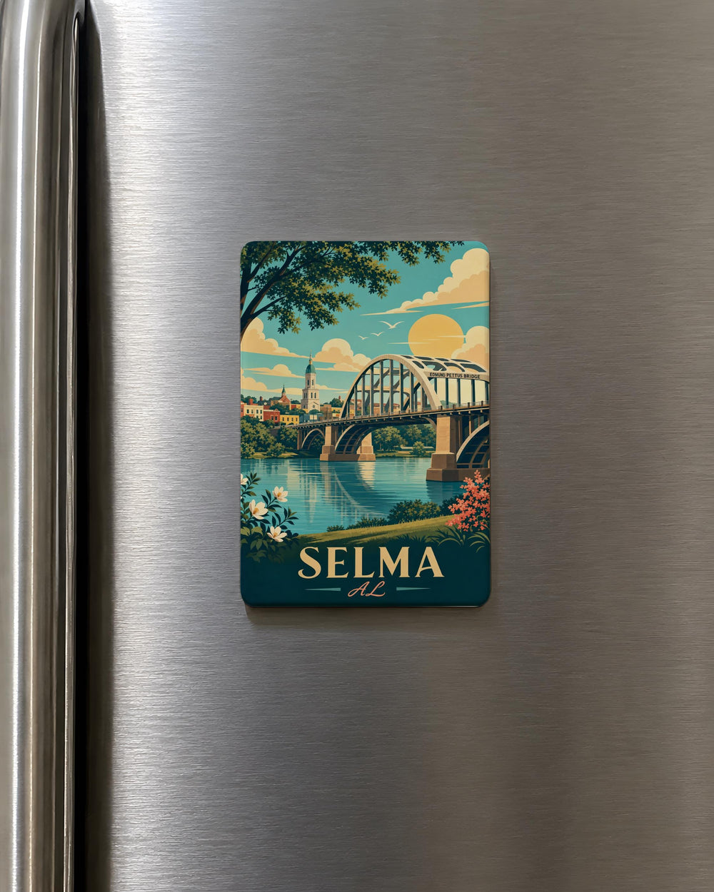 Selma Alabama Fridge Magnet, Selma AL Souvenir Magnet, Alabama Travel Gift, Selma City Landmark Keepsake Magnet