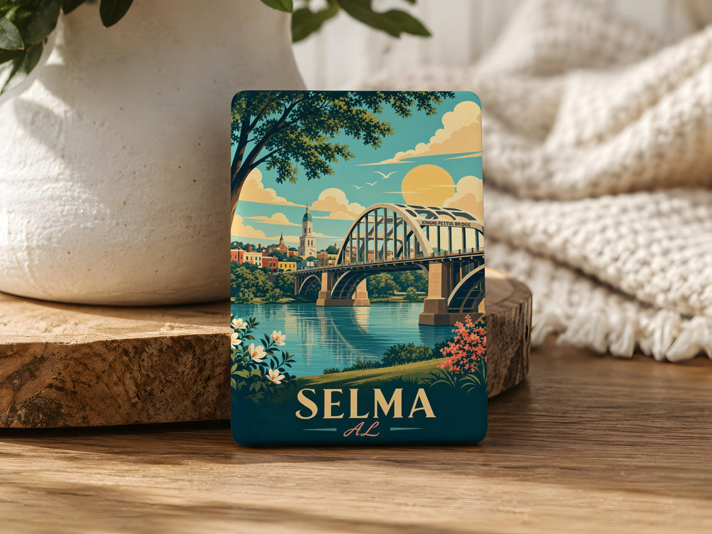 Selma Alabama Fridge Magnet, Selma AL Souvenir Magnet, Alabama Travel Gift, Selma City Landmark Keepsake Magnet