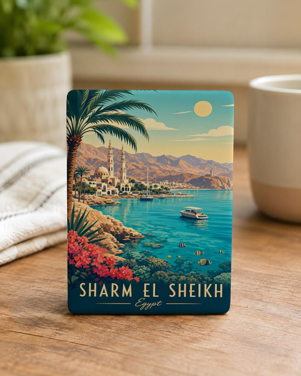 Sharm El Sheikh Egypt Fridge Magnet, Red Sea Resort Souvenir Magnet, Egypt Travel Keepsake Refrigerator Magnet