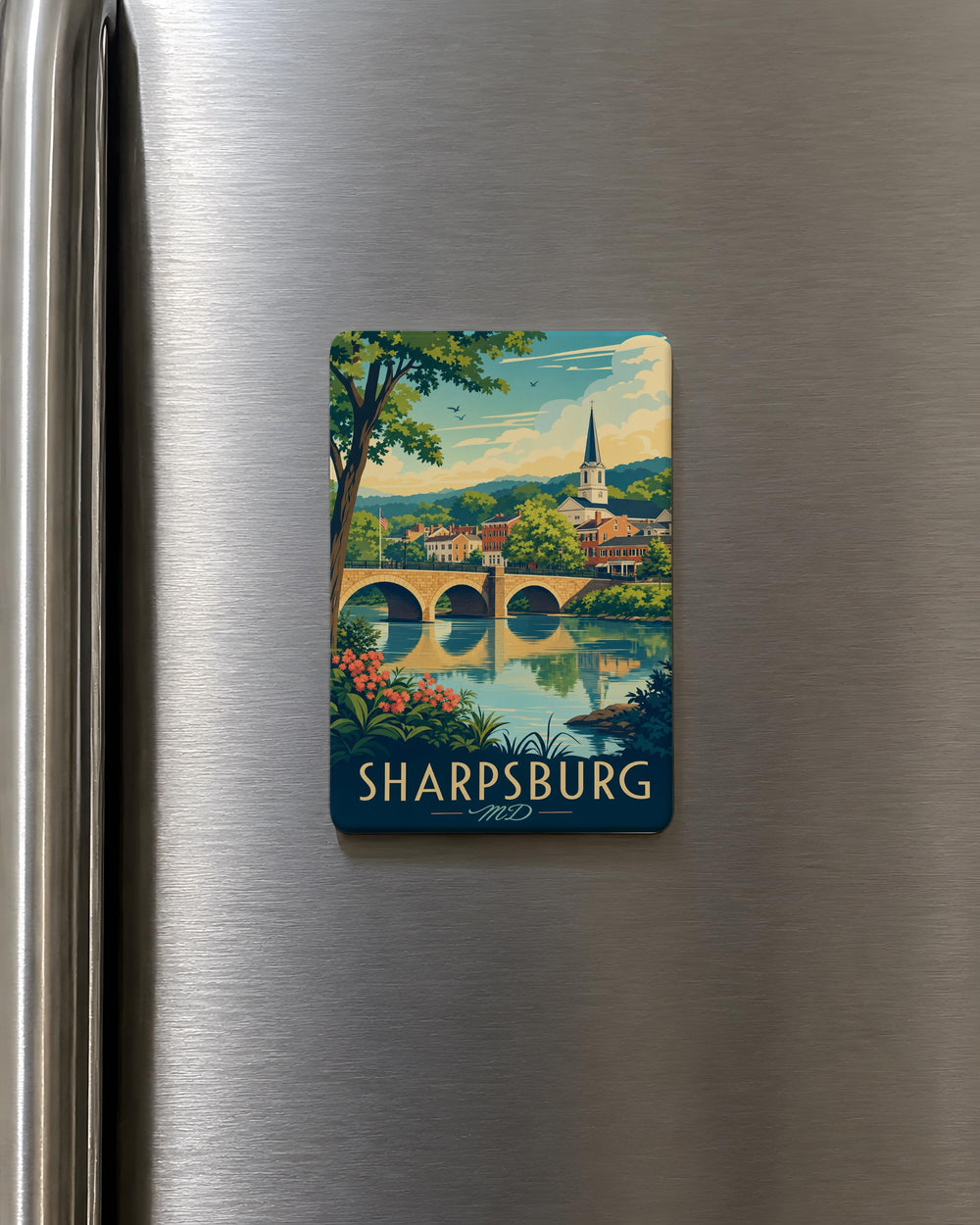 Sharpsburg MD Fridge Magnet, Sharpsburg Maryland Souvenir Magnet, Historic Sharpsburg Gift, Maryland Travel Keepsake Magnet