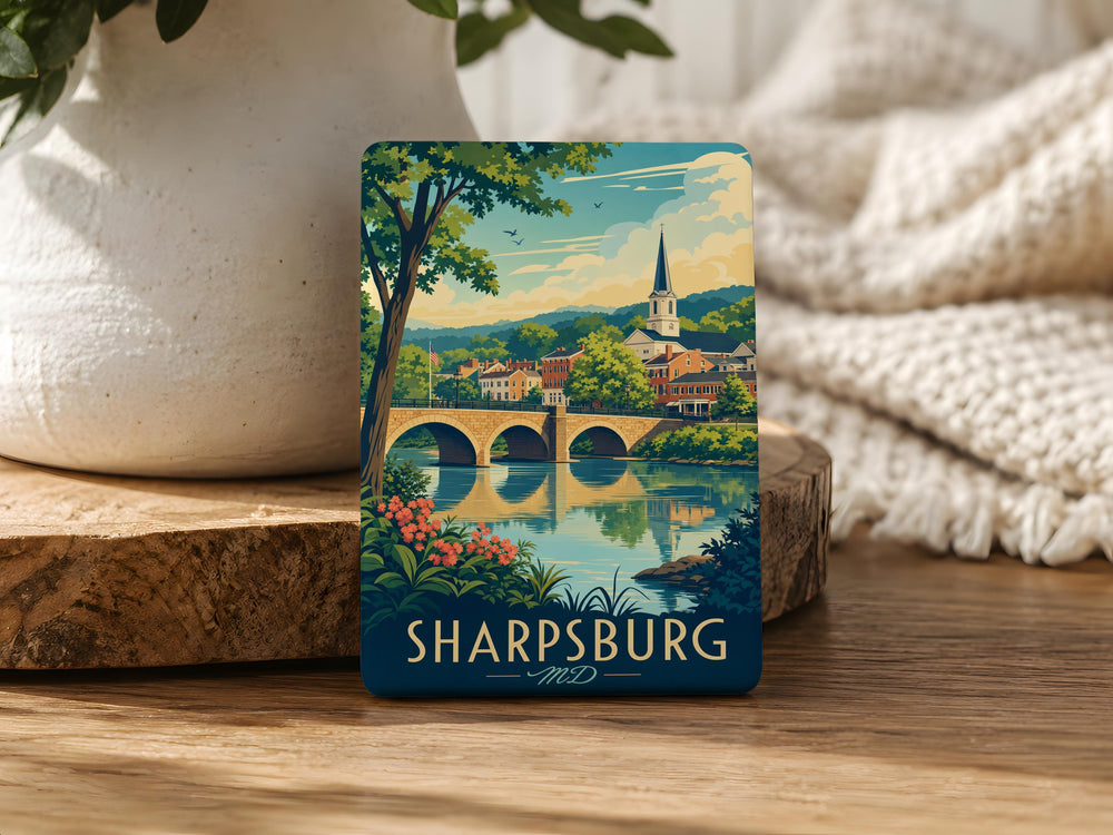 Sharpsburg MD Fridge Magnet, Sharpsburg Maryland Souvenir Magnet, Historic Sharpsburg Gift, Maryland Travel Keepsake Magnet