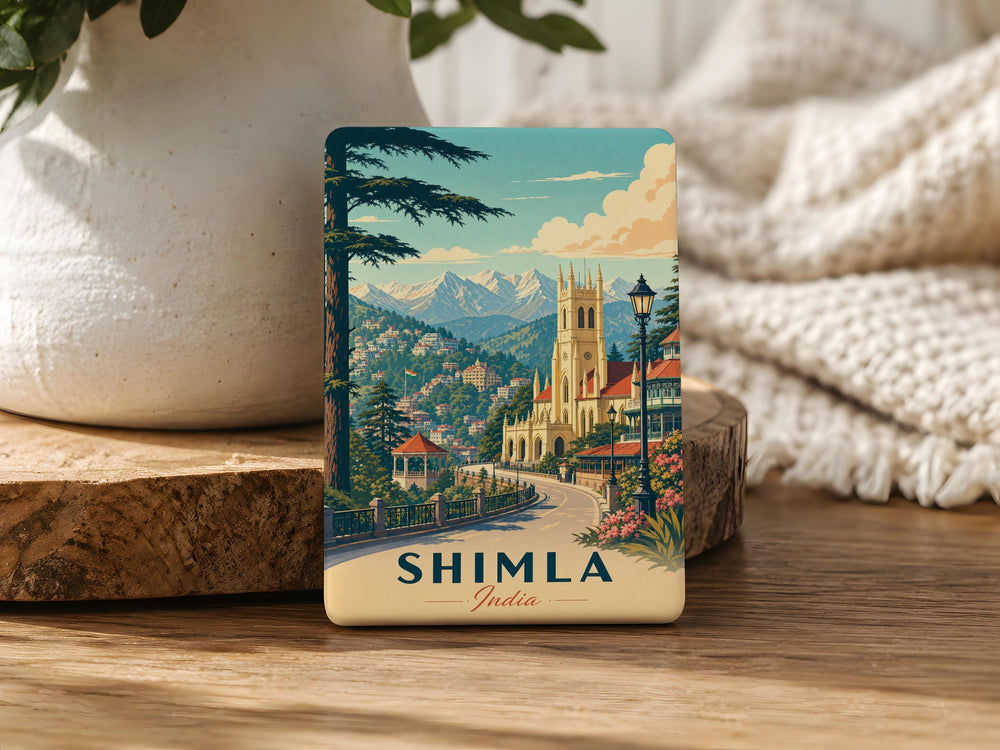 Shimla India Fridge Magnet, Shimla Himachal Pradesh Souvenir Magnet, India Travel Keepsake, Shimla City Landmark Magnet