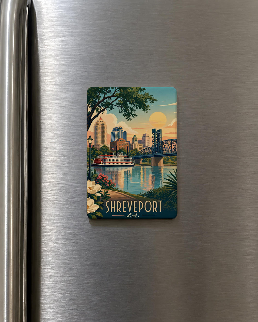 Shreveport LA Fridge Magnet, Shreveport Louisiana Souvenir Magnet, Shreveport Travel Keepsake, Louisiana Gift Magnet