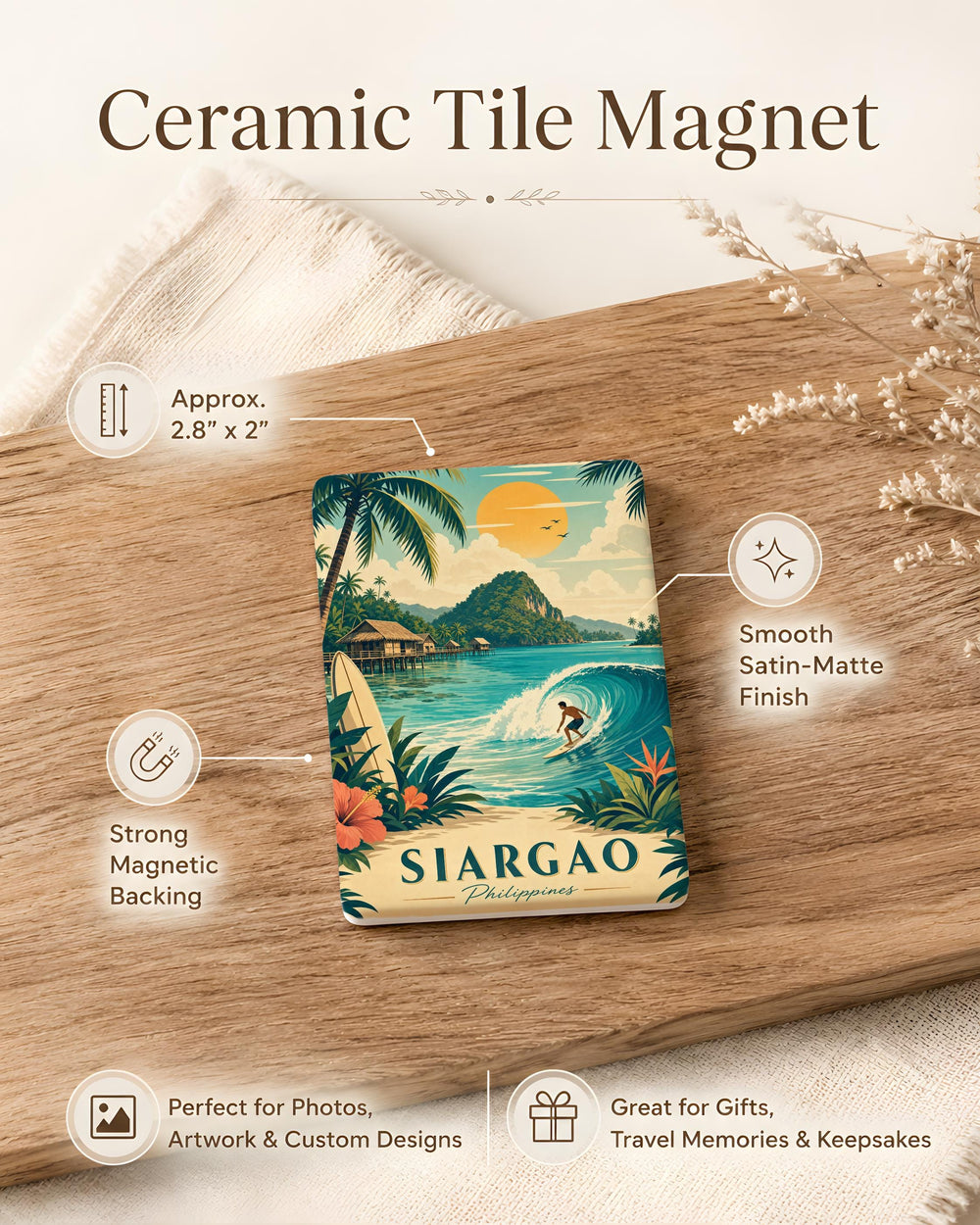 Siargao Philippines Fridge Magnet, Siargao Island Souvenir Magnet, Philippines Travel Keepsake, Siargao Vacation Gift
