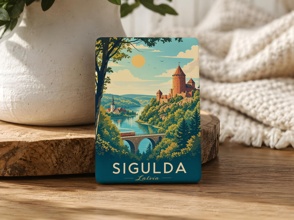 Sigulda Latvia Fridge Magnet, Sigulda Souvenir Magnet, Latvia Travel Gift, Baltic Country Keepsake, Sigulda Landmark Magnet