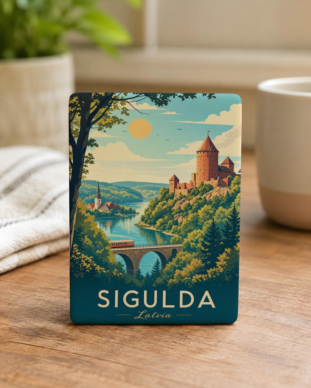 Sigulda Latvia Fridge Magnet, Sigulda Souvenir Magnet, Latvia Travel Gift, Baltic Country Keepsake, Sigulda Landmark Magnet