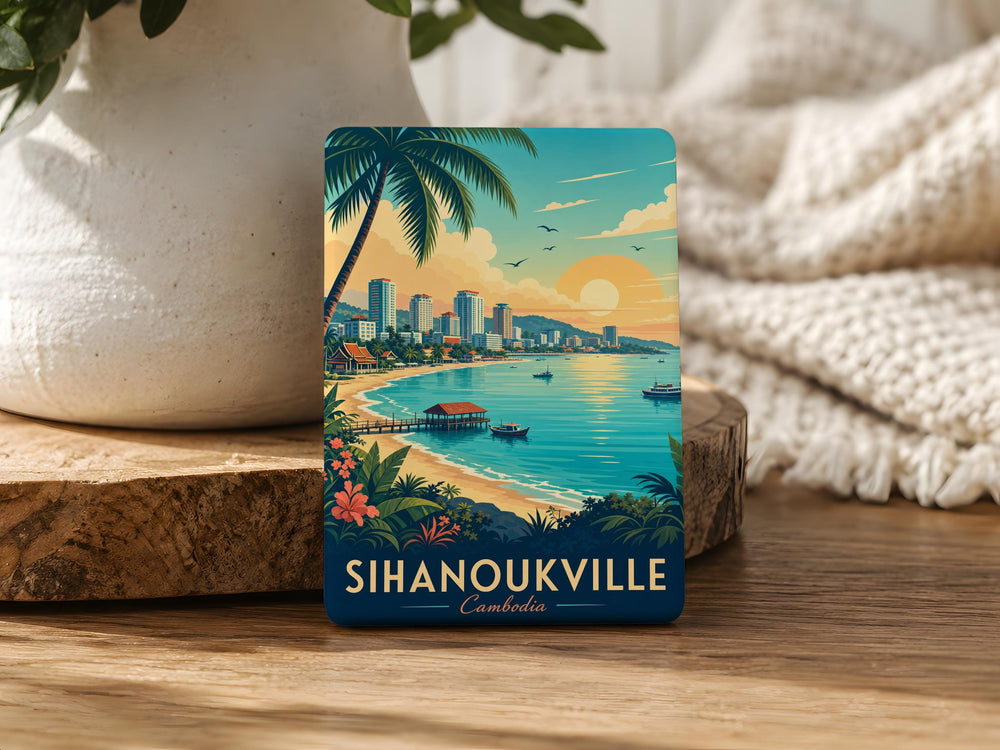 Sihanoukville Cambodia Fridge Magnet, Sihanoukville Souvenir Magnet, Cambodia Travel Gift, Coastal City Keepsake Magnet