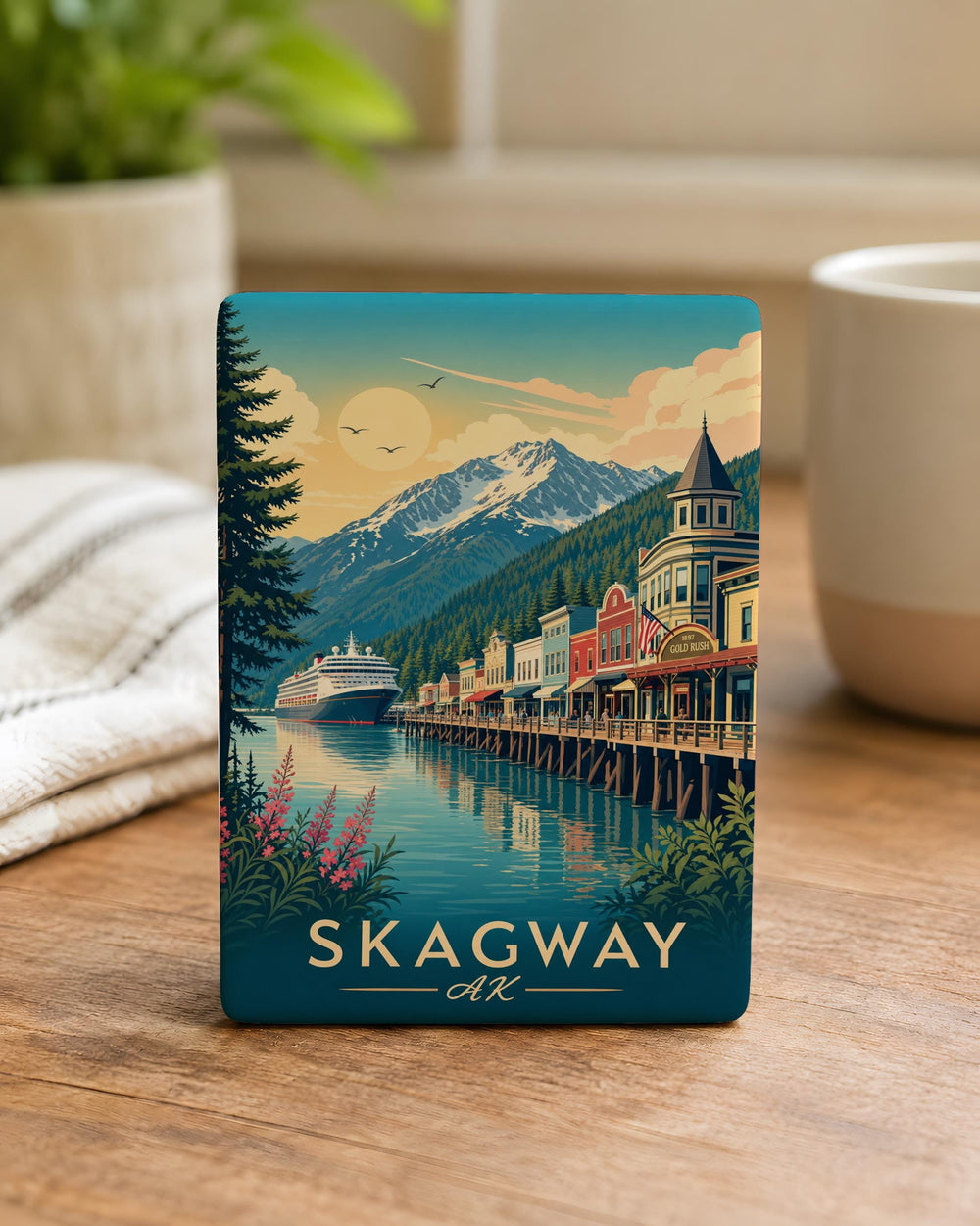 Skagway Alaska Fridge Magnet, Skagway AK Souvenir Magnet, Alaska Travel Gift, Skagway Landmark Keepsake Magnet