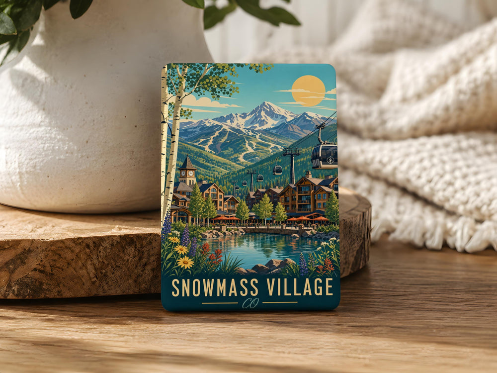 Snowmass Village CO Fridge Magnet, Colorado Mountain Town Souvenir Magnet, Snowmass Village Colorado Travel Gift