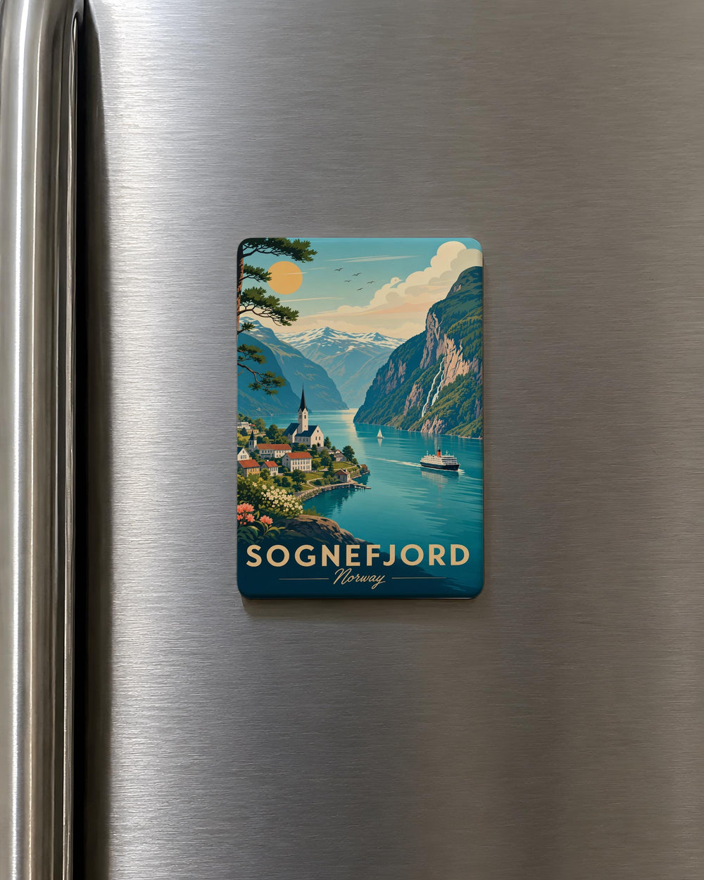 Sognefjord Norway Fridge Magnet, Scenic Fjord Landscape Souvenir Magnet, Scandinavian Travel Keepsake Gift